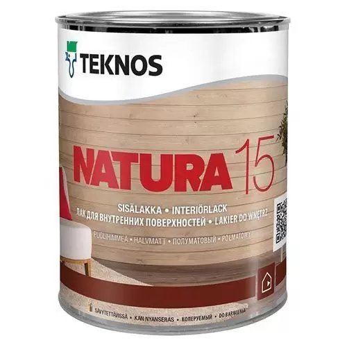 Лак интерьерный Teknos Natura 15 0,9 л