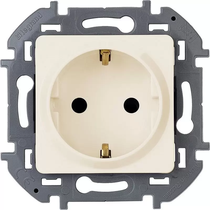 Розетка Legrand INSPIRIA Слоновая кость с заземлением 16 А 250 В 673721