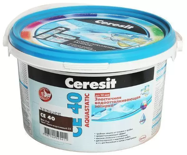 Затирка цементная для швов Ceresit CE 40 Aquastatic темно-коричневая 2 кг