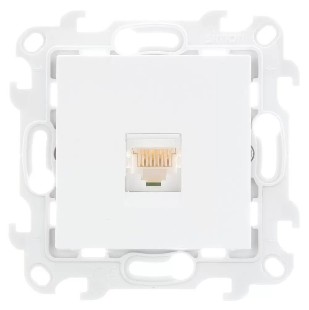 Розетка компьютерная Simon 24 Белая RJ45 кат. 5е UTP
