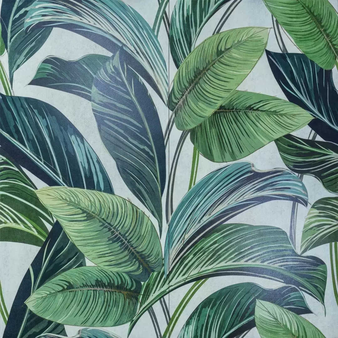 Плитка из керамогранита SHOWALL Wall07 White Leaf  Rett   комп/2шт Декор 120x120