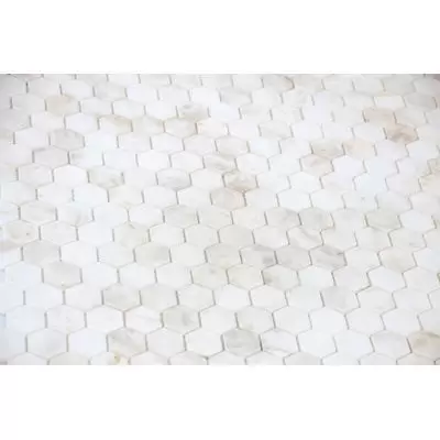 Мозаика LeeDo - Pietrine Hexagonal Dolomiti Bianco матовая 29,5x30,5х0,6 см (чип 18х30х6 мм) (Dolomiti bianco MAT hex 18x30x6)