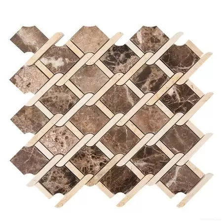 Мозаика CV20141 Natural Stone CV20141 Mos Victorian Polished Dark Emperador+ Crema Marfil 28,4x32,2