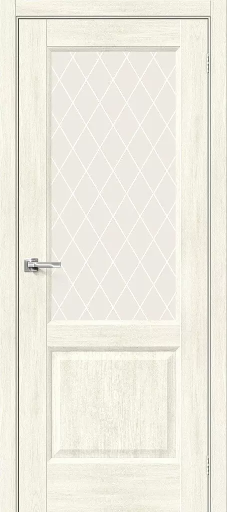 Дверь экошпон "Неоклассик-33" Nordic Oak / White Сrystal, стекло