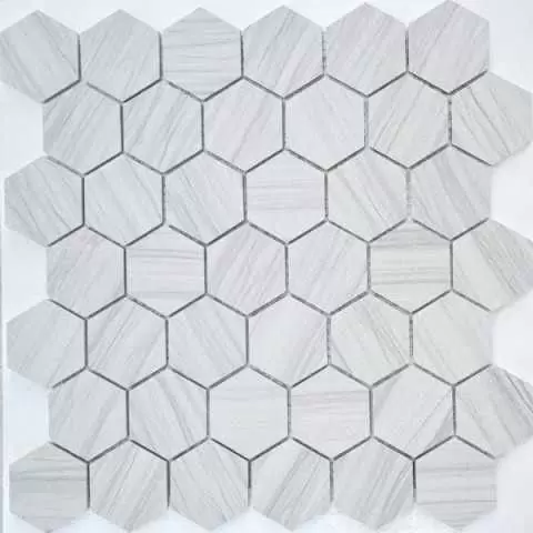 Мозаика Caramelle Mosaic Pietrine Hexagonal Dolomiti bianco MAT hex