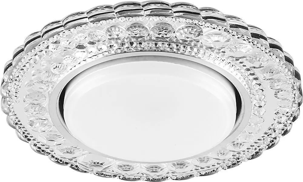 Светильник встраиваемый Feron CD4024 с белой LED подсветкой GX53 прозрачный