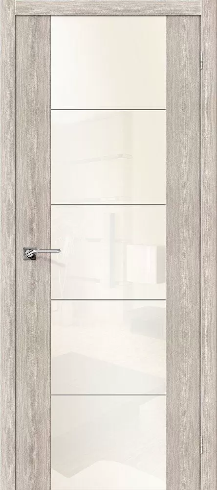 Дверь экошпон "V4 WР" стекло Cappuccino Veralinga