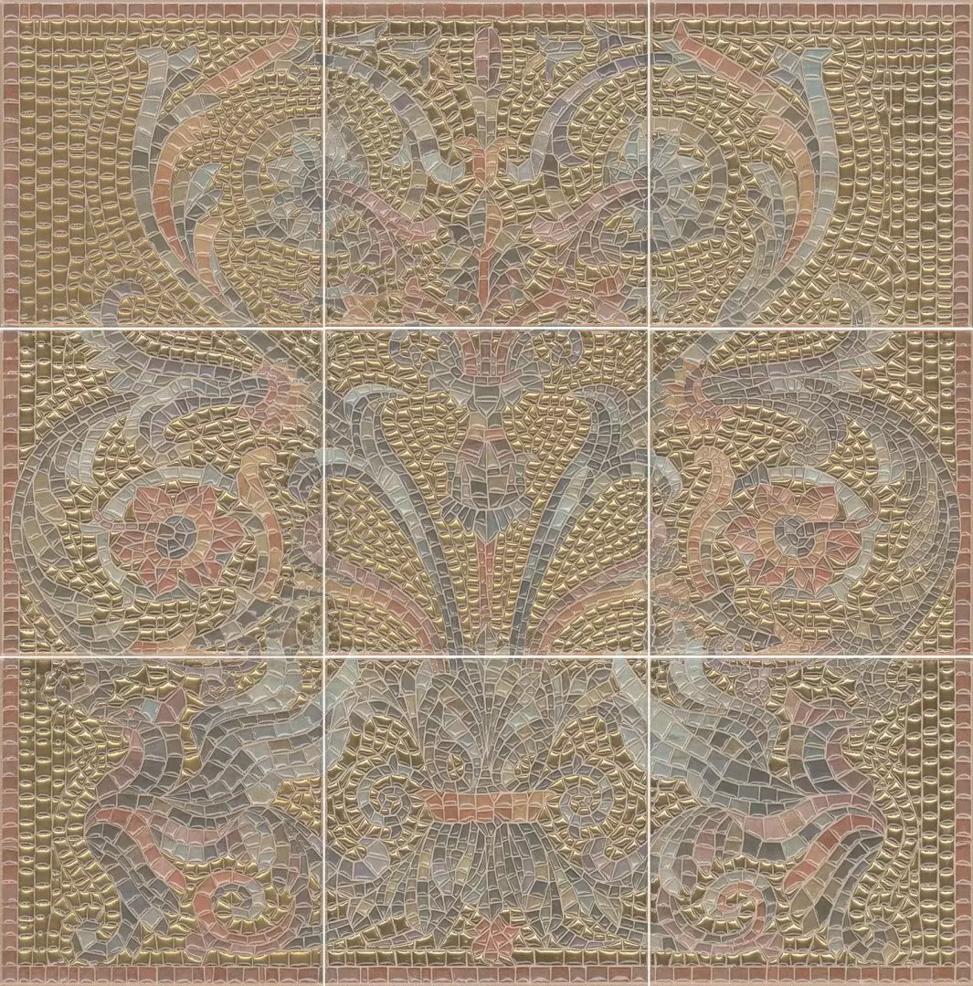 Керамическая плитка HGD/B99/9x/17000 Виченца золото 9 частей Панно 45x45