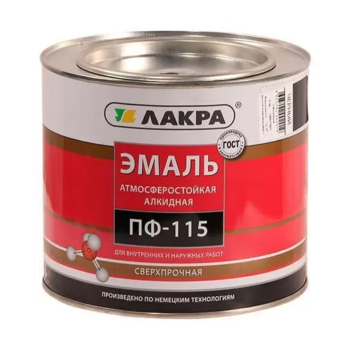 Эмаль ПФ-115 Лакра чёрный 1,9 кг