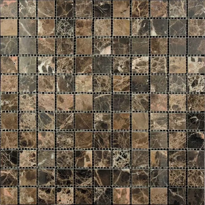 Мозаика Natural Mosaic Adriatica M022-25P Emperador Dark