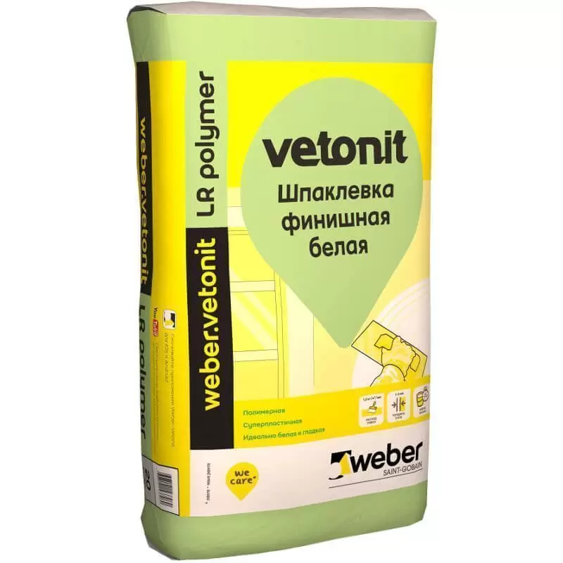Шпатлевка финишная Weber.Vetonit LR Polymer, белая 20кг