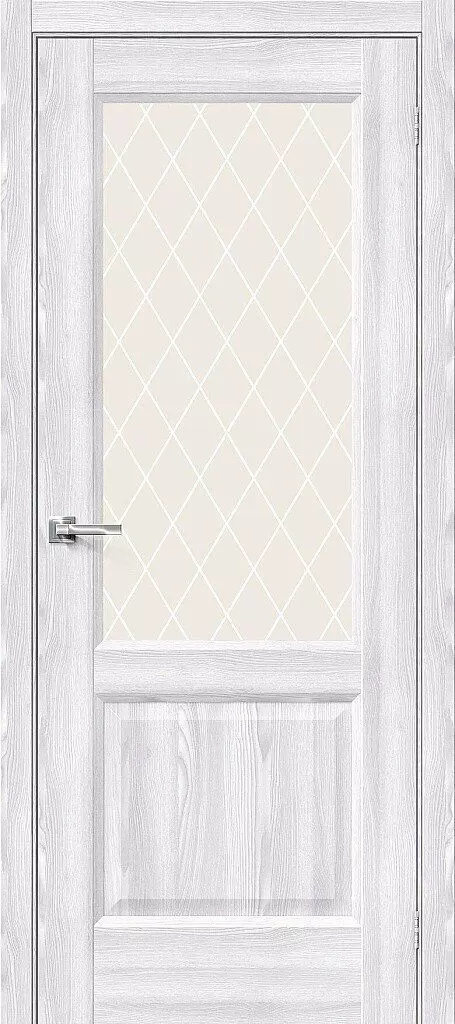 Дверь экошпон "Неоклассик-33" Riviera Ice / White Сrystal, стекло
