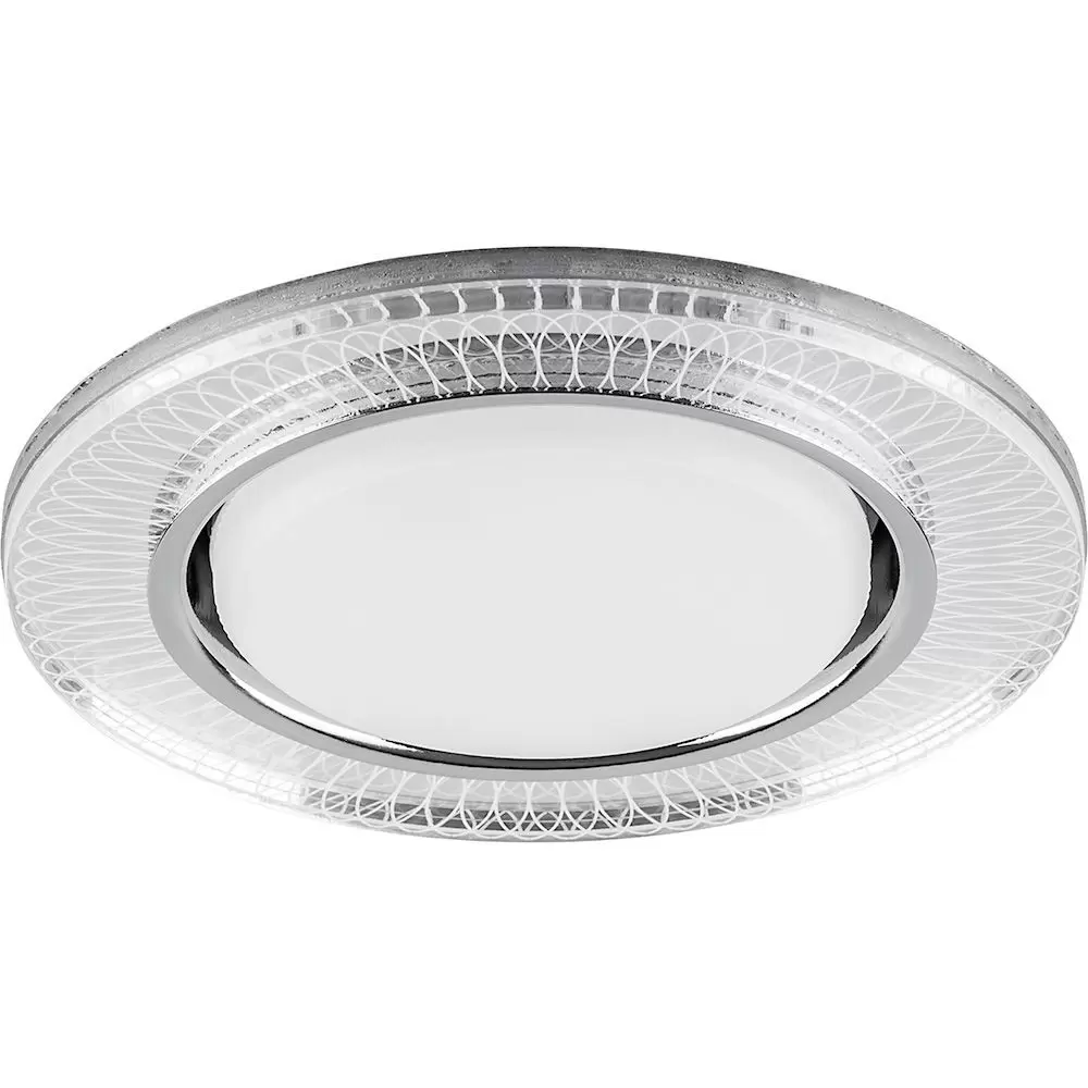 Светильник встраиваемый Feron CD4038 с белой LED подсветкой GX53 прозрачный хром