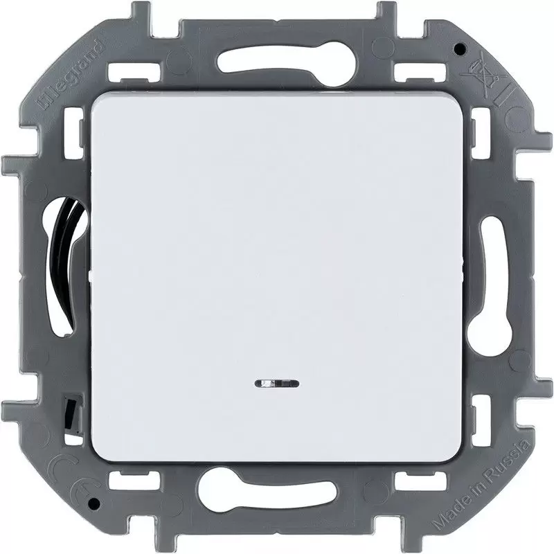 Переключатель Legrand INSPIRIA Белый одноклавишный с подсветкой/индикацией 10 AX 250 В 673660
