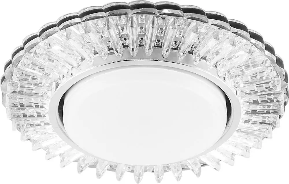 Светильник встраиваемый Feron CD4025 с белой LED подсветкой GX53 прозрачный