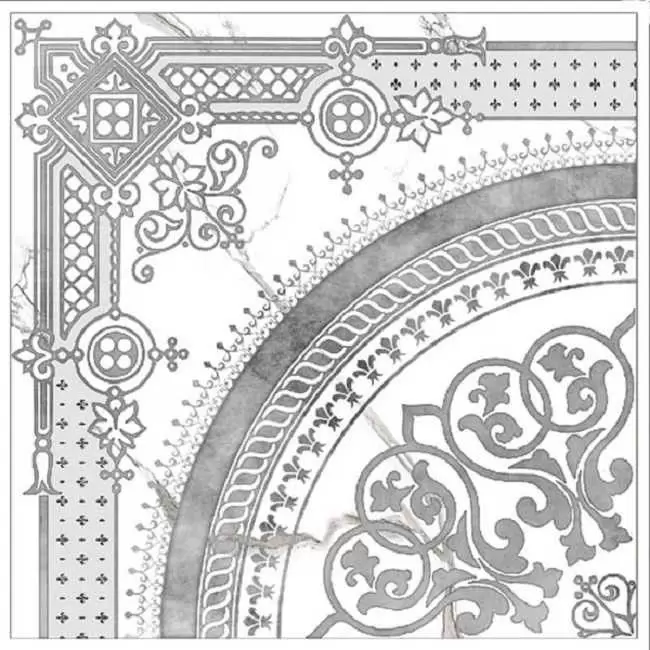 Декор напольный Grasaro Marble Classic Snow White D2 глазурованный