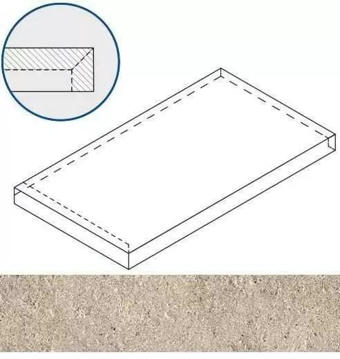 Ступень Italon Everstone X2 Дезерт 33x60 Угловая Левая Натуральная
