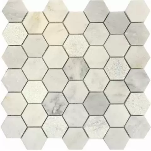 Мозаика Q-Stones Каменная мозаика QS-Hex003-3f-48P10