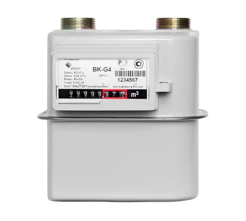 Бытовой диафрагменный счётчик газа Elster BK G4 110 мм