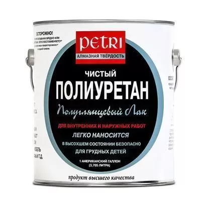 Лак полиуретановый полуглянцевый Petri Diamond Hard 9,5 л
