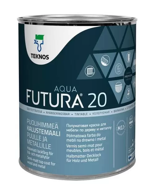 Краска универсальная Teknos Futura Aqua 20 PM1 0,9 л