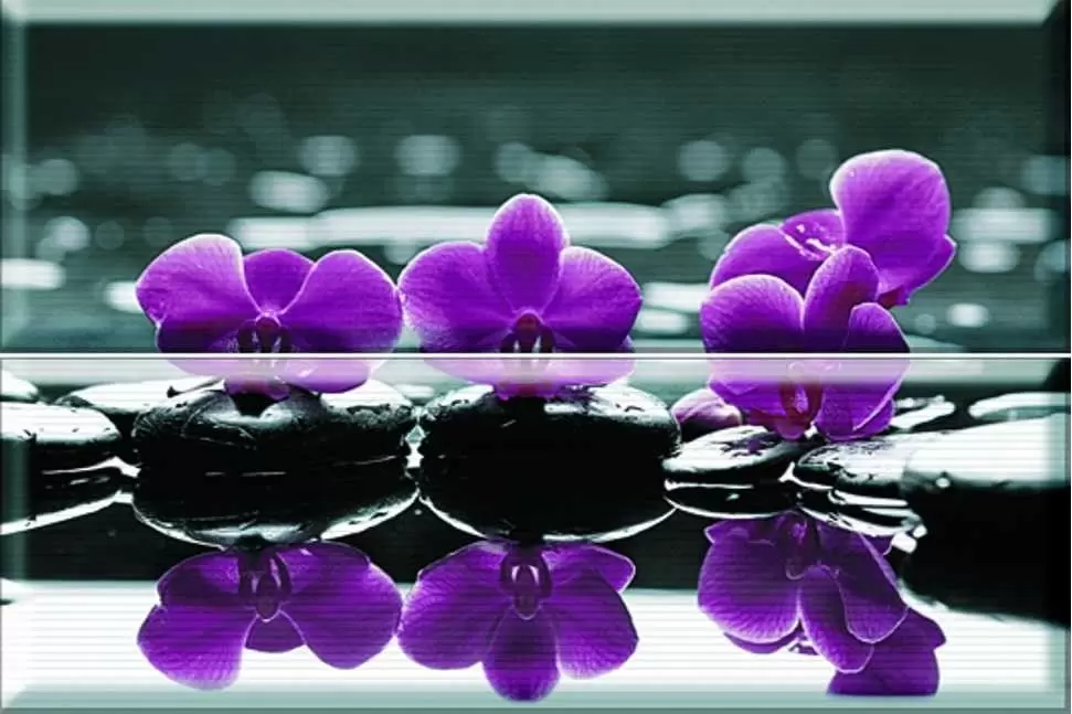 Панно настенное Absolut Keramika Aure Wellness purple Purple 02 комплект из 2х шт.