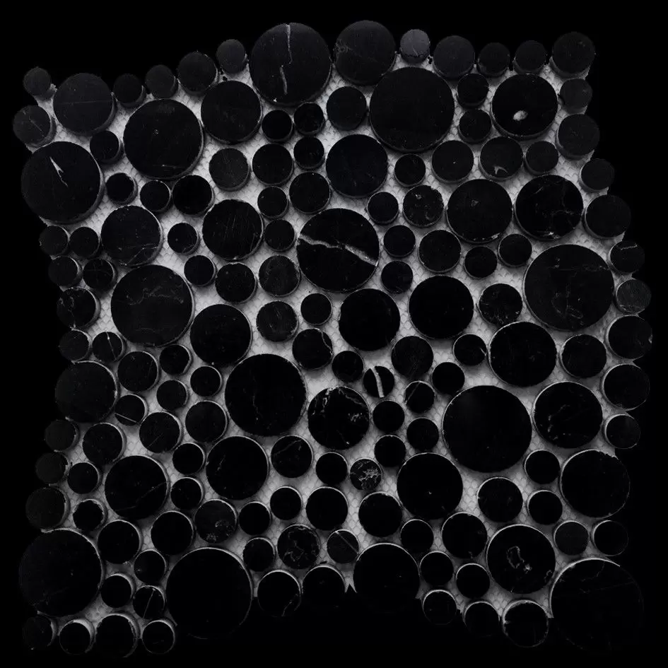 Мозаика Caramelle Mosaic Pietrine Nero oriente bolli 7 mm