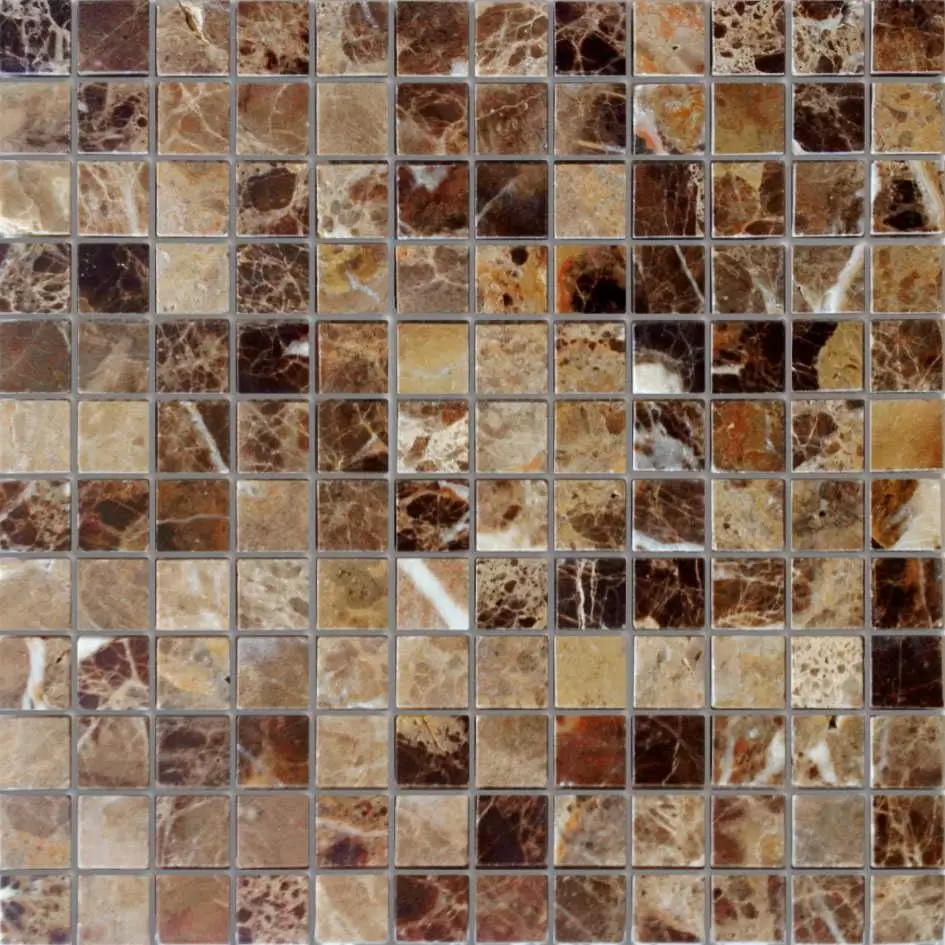 Мозаика Caramelle Mosaic Pietrine Emperador Dark POL 23x23x4