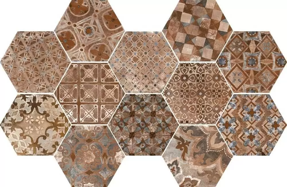 Декор керамогранит Ragno Epoca Decoro Cementine Cotto Scuro