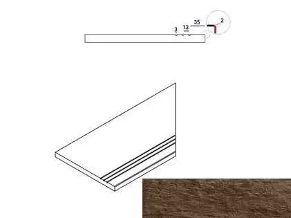 Декор керамогранит Italon Natural Life Wood X2 Пэппер Бортик 30x60 Грип Правый