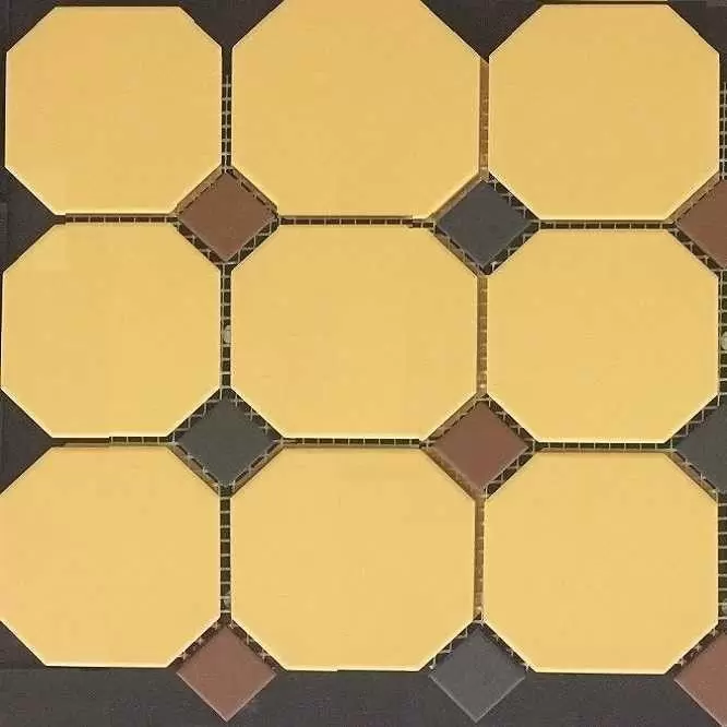 Керамогранит Top Cer Octagon 4421 Oct20+14-B Ochre Yellow Octagon 21Brick Red 20 + Black 14 Dots