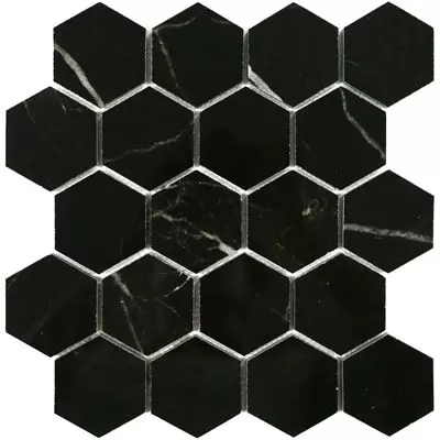 Мозаика LeeDo - Marble Porcelain Marrone oriente POL 26,7x30,8 см (чип 37x64 мм гексагон), полированный керамогранит (Marrone oriente POL мозаика гексагон 37x64)
