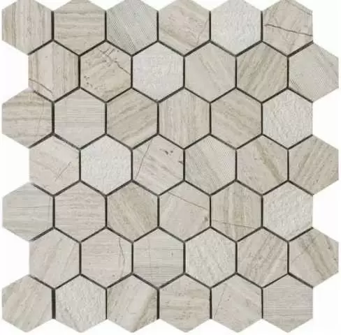 Мозаика Q-Stones Каменная мозаика QS-Hex012-3f-48H10