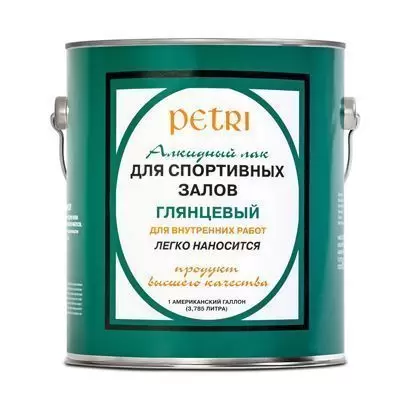 Лак для спортзалов и металла глянцевый Petri Concrete and Stone 3,8 л