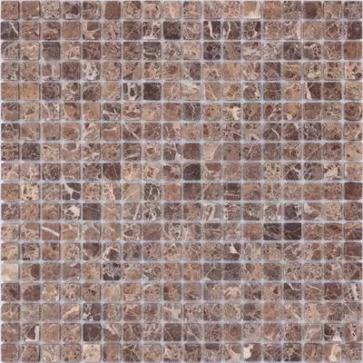 Мозаика LeeDo - Pietrine Emperador Dark матовая 30,5x30,5х0,4 см (чип 15x15x4 мм) (Emperador Dark MAT 15x15x4)