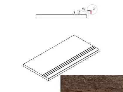Декор керамогранит Italon Natural Life Wood X2 Пэппер Бортик 30x60 Грип