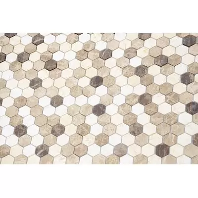 Мозаика LeeDo - Pietrine Hexagonal Pietra Mix 1 матовая 29,5x30,5х0,6 см (чип 18х30х6 мм) (Pietra Mix 1 MAT hex 18x30x6)