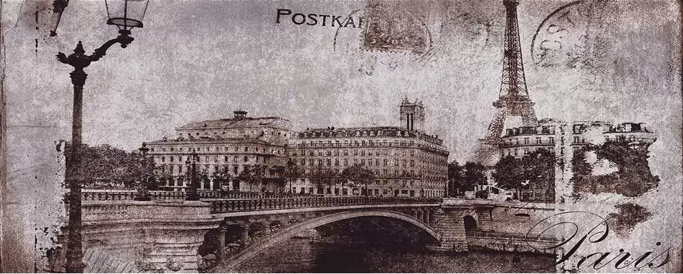 Декор настенный Ceramica Konskie Treviso Открытка серая 1