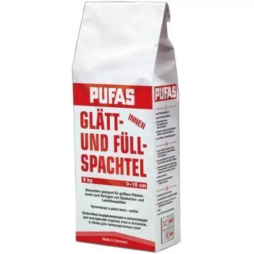 Шпатлевка гипсовая Pufas Glatt-und Fullspachtel белая 5 кг