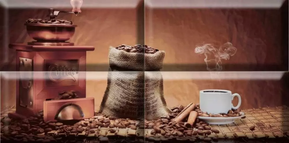 Панно настенное Absolut Keramika Monocolor 10х20 Biselado Composicion Coffee Beans 02