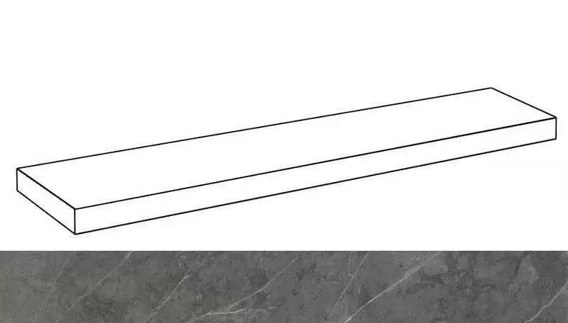 Ступень Italon Charme Evo Floor Project Антрачит 160 Угловая Левая Натуральная