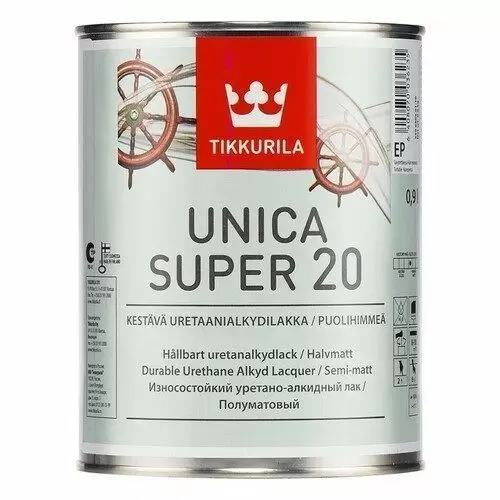 Лак яхтный Tikkurila Unica Super 20 полуматовый 2,7 л