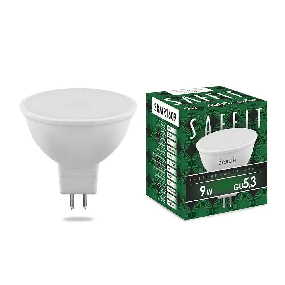 Лампа светодиодная SAFFIT SBMR1609 MR16 GU5.3 9W 4000K 55085