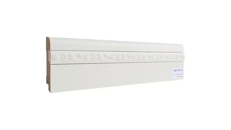 Плинтус МДФ Finitura Decor под покраску 70х16х2440 вставка гладкая 8*18