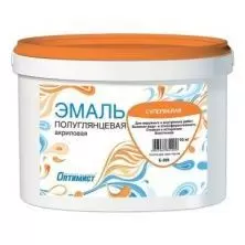 Эмаль акриловая Оптимист полуглянцевая супербелая 3 кг