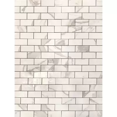 Мозаика LeeDo - Marble Porcelain Calacatta POL 29,8x29,8 см (чип 48х98х10 мм), полированный керамогранит (Calacatta POL мозаика 48х98)