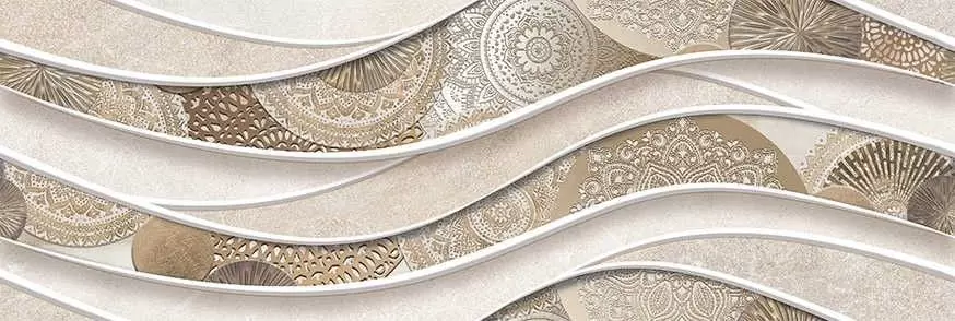 Декор настенный Alma Ceramica Teira Узор волны Д