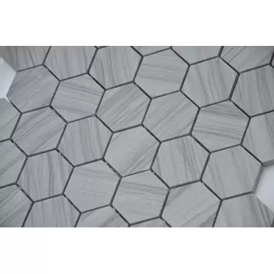 Мозаика LeeDo - Pietrine Hexagonal Marmara grey полированная 29,2x29,8х0,7 см (чип 23х40х7 мм) (Marmara grey POL hex 23x40x7)
