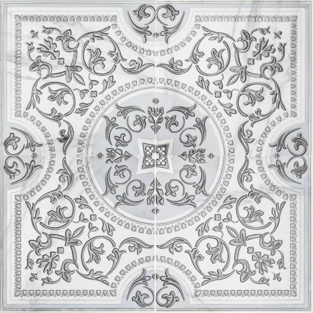 Декор керамогранит LB-Ceramics Бьянка Каррара Белое из 4х пл. 90х90