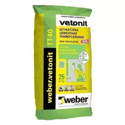 Штукатурка цементная Weber-Vetonit TT40 серый 25 кг
